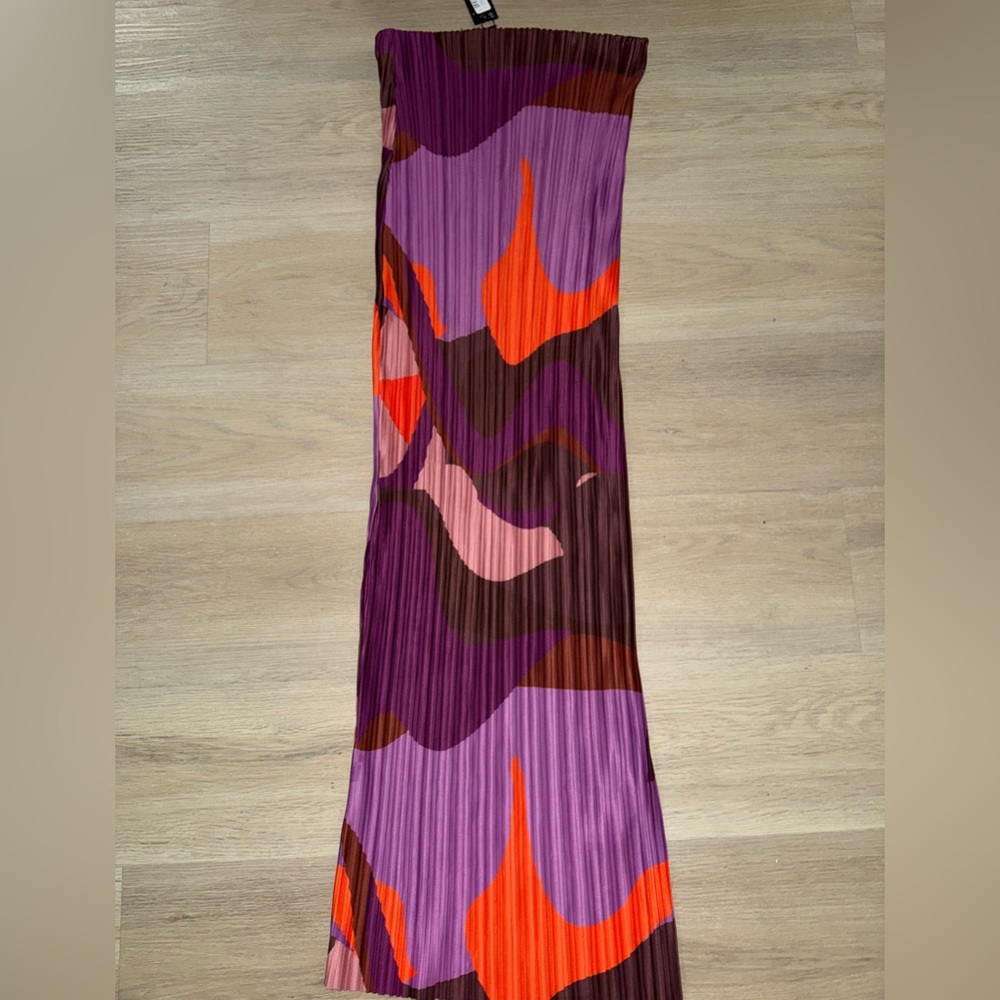 Plisse multi color maxi skirt